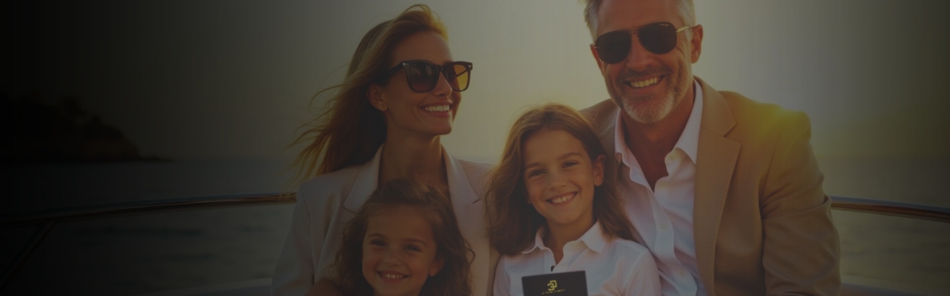 Family enjoying time on a boat.